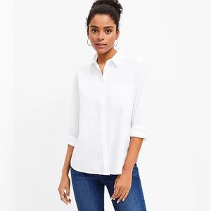 LOFT Everyday Pocket Shirt, White Button-up | Size XL